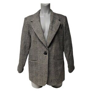 90s Requirements black and white houndstooth blazer . size 12